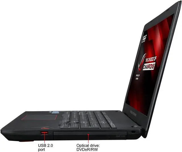 Alt view image 2 of 8 - ASUS ROG GL553VD-DS71 Laptop Intel Core i7-7700HQ (2.80 GHz) 16 GB Memory 1 TB HDD NVIDIA GeForce GTX 1050 4 GB GDDR5 15.6" Windows 10 Home 64-Bit