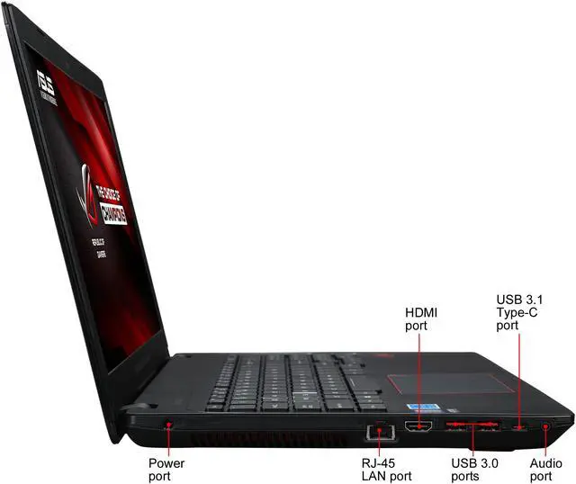 Alt view image 4 of 8 - ASUS ROG GL553VD-DS71 Laptop Intel Core i7-7700HQ (2.80 GHz) 16 GB Memory 1 TB HDD NVIDIA GeForce GTX 1050 4 GB GDDR5 15.6" Windows 10 Home 64-Bit