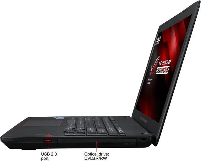 Alt view image 3 of 8 - ASUS ROG - 15.6" GeForce GTX 1050 Ti - Intel Core i7-7700HQ  - 16GB Memory - 256 GB SSD - Windows 10 Home 64-Bit - Gaming Laptop - (GL553VE-DS74 )