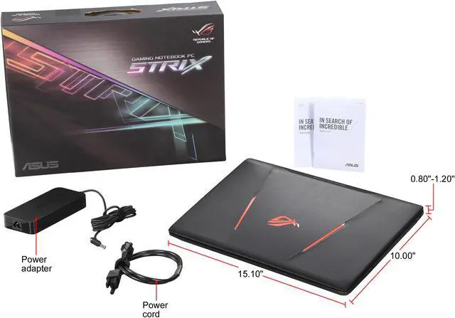 Alt view image 9 of 8 - ASUS ROG - 15.6" GeForce GTX 1050 Ti - Intel Core i7-7700HQ  - 16GB Memory - 256 GB SSD - Windows 10 Home 64-Bit - Gaming Laptop - (GL553VE-DS74 )