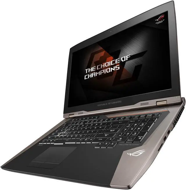 Alt view image 2 of 20 - ASUS ROG GX800VH-XS79K 18.4" 4K/UHD Quad Core Intel Core i7 7th Gen 7820HK NVIDIA GeForce GTX 1080 SLI 64 GB Memory 1.5 TB SSD Windows 10 Pro 64-Bit Gaming Laptop with Liquid Cooling Dock
