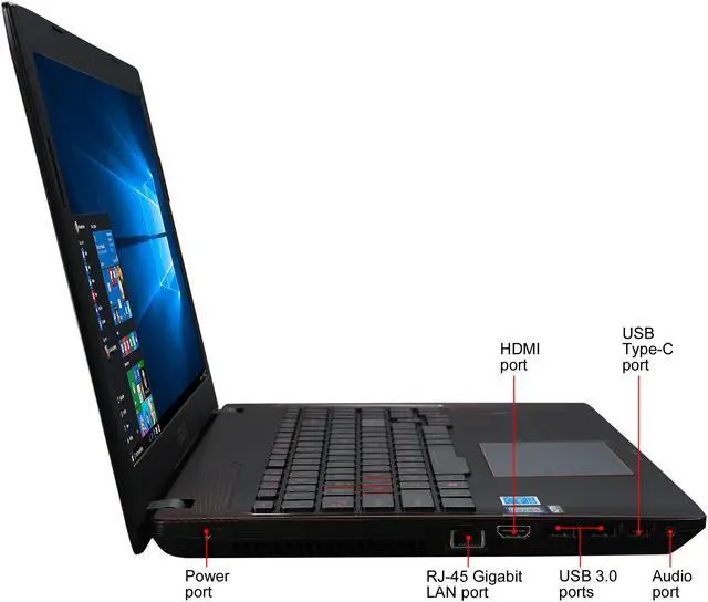 Alt view image 5 of 8 - ASUS 15.6" ZX53VW-AH58 Quad Core Intel i5-6300HQ (2.30 GHz) NVIDIA GeForce GTX 960M 8 GB Memory 512 GB SSD Windows 10 Home 64-Bit Gaming Laptop