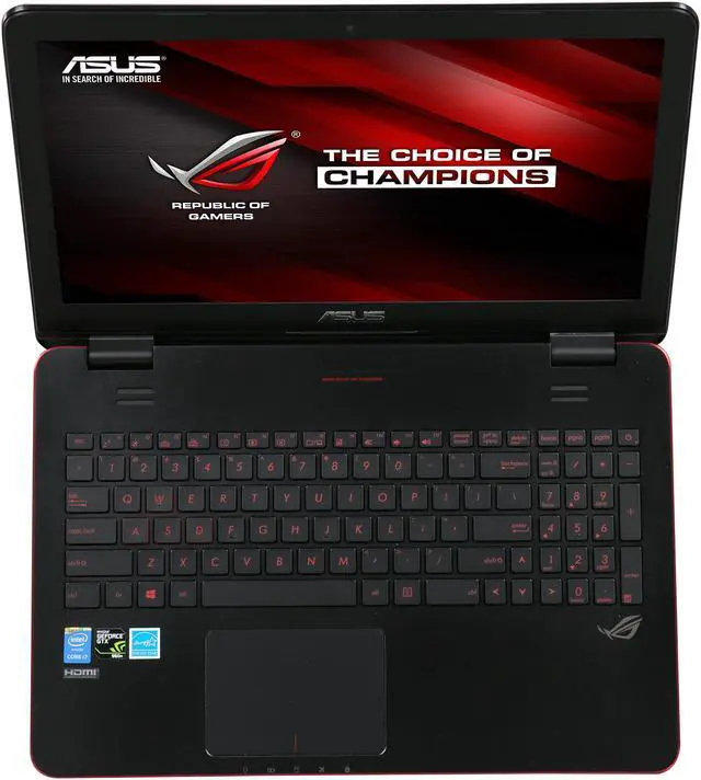Alt view image 6 of 8 - ASUS ROG - 15.6" NVIDIA GeForce GTX 960M - Intel Core i7-4720HQ  - 8GB Memory - - Windows 10 Home 64-Bit - Gaming Laptop - (GL551JW-WH71(WX) )
