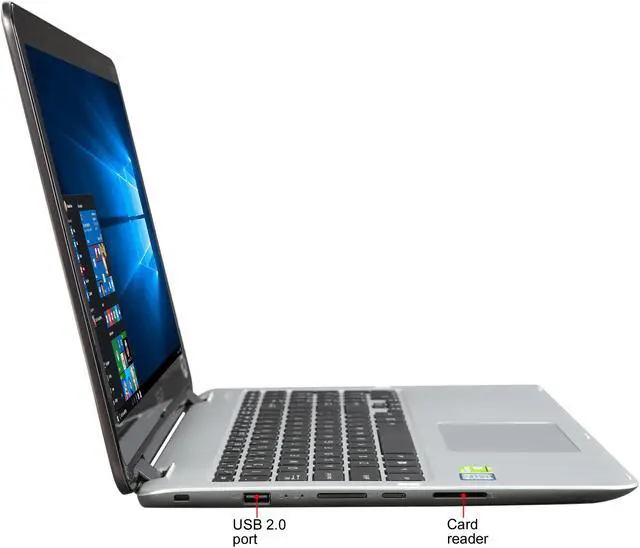 Alt view image 7 of 10 - ASUS VivoBook Flip Signature Edition TP501UQ-UB71T Intel Core i7 6th Gen 6500U (2.50 GHz) 12 GB Memory 1 TB HDD NVIDIA GeForce 940MX 15.6" Touchscreen 1920 x 1080 2-in-1 Laptop Windows 10 Home 64-Bit
