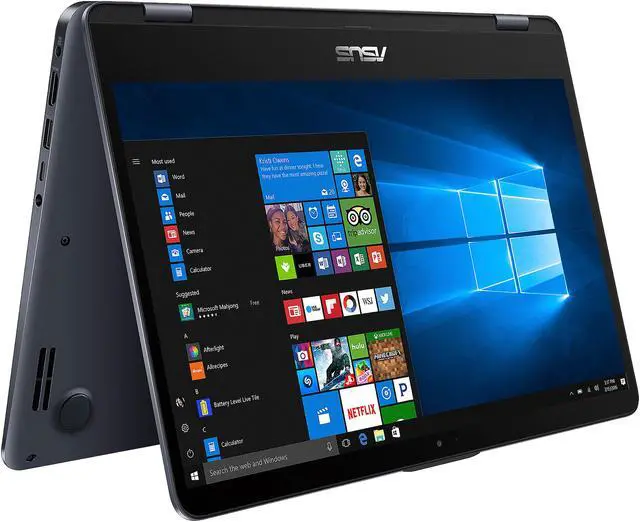 Alt view image 3 of 9 - ASUS VivoBook Flip 14 TP410UA-DB51T Includes ASUS Pen, 14" with Fingerprint Reader 2-in-1 FHD Touchscreen Laptop, Intel Core i5-7200U 2.5 GHz (Turbo to 3.1 GHz) Processor, 6 GB DDR4, 1 TB 5400 RPM HDD