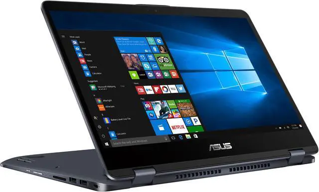 Main image of ASUS VivoBook Flip 14 TP410UA-DB51T Includes ASUS Pen, 14" with Fingerprint Reader 2-in-1 FHD Touchscreen Laptop, Intel Core i5-7200U 2.5 GHz (Turbo to 3.1 GHz) Processor, 6 GB DDR4, 1 TB 5400 RPM HDD