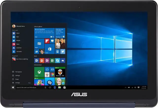 Alt view image 7 of 12 - ASUS Transformer Book TP200SA-DH01T-BL 11.6 inch display, Thin & Lightweight 2-in-1 Full HD Touchscreen Laptop, Intel Celeron 2.48 GHz Processor, 4GB RAM, 32GB eMMC Storage, Windows 10 Home, Dark Blue