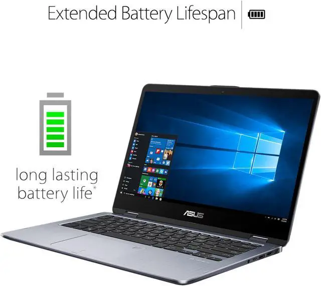 Alt view image 4 of 5 - ASUS VivoBook Flip 14 TP410UA-DS71T 14" Thin and Lightweight 2-in-1 FHD Touchscreen Laptop, Intel Core i7-8550U 1.8 GHz Processor, 8 GB DDR4 RAM, 1 TB 5400 RPM SSHD, Windows 10 Home, Stylus Included