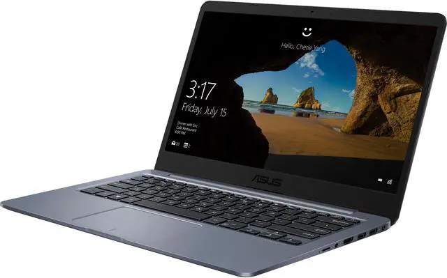 Main image of ASUS Laptop E406 14" Thin and Light Laptop, Intel Celeron N3060 (up to 2.48 GHz), 4 GB DDR3 RAM, 64 GB eMMC Storage, 14" FHD NanoEdge Display, 802.11ac Wi-Fi, Windows 10, E406SA-DS04