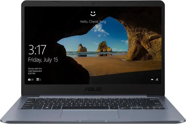 Alt view image 4 of 15 - ASUS Laptop E406 14" Thin and Light Laptop, Intel Celeron N3060 (up to 2.48 GHz), 4 GB DDR3 RAM, 64 GB eMMC Storage, 14" FHD NanoEdge Display, 802.11ac Wi-Fi, Windows 10, E406SA-DS04
