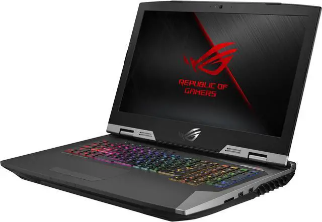 Main image of ASUS ROG G703GI-XS74 Unlocked Intel Core i7-8750H Processor, Overclocked GeForce GTX 1080 8 GB, 17.3" 144 Hz 3 ms G-SYNC Display, 512 GB PCIe SSD + 1 TB SSHD, 32 GB DDR4, RGB Keyboard