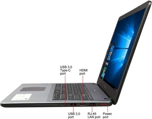 Alt view image 2 of 8 - ASUS Laptop Intel Pentium Silver N5000 8GB Memory 1TB HDD Intel UHD Graphics 605 17.3" Non-Touch Screen Windows 10 Home 64-Bit F705MA-DS21Q