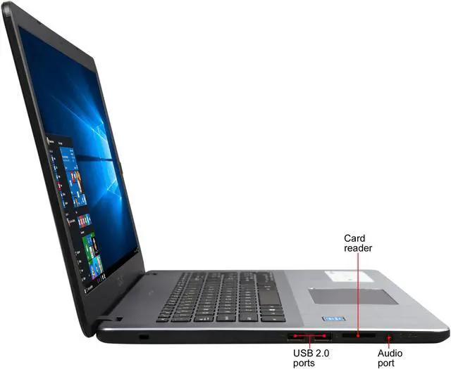 Alt view image 4 of 8 - ASUS Laptop Intel Pentium Silver N5000 8GB Memory 1TB HDD Intel UHD Graphics 605 17.3" Non-Touch Screen Windows 10 Home 64-Bit F705MA-DS21Q