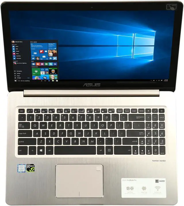 Alt view image 6 of 8 - ASUS VivoBook Pro Performance Laptop, Intel Core i7-8750H, GTX 1050 4 GB, 16 GB DDR4, 512 GB M.2 SSD, 15.6" 4K Ultra HD WideView Touch Display, Fingerprint Sensor, N580GD-XB76T