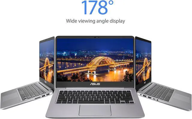 Alt view image 12 of 15 - ASUS ZenBook UX410UA-AS74 Ultra-Slim Laptop 14" FHD IPS WideView Display, Intel Core i7-8550U Up to 4.00 GHz Processor, 8 GB DDR4, 128 GB SSD + 1 TB HDD, Windows 10, Backlit Keyboard, 3.10 lbs. Quartz Grey