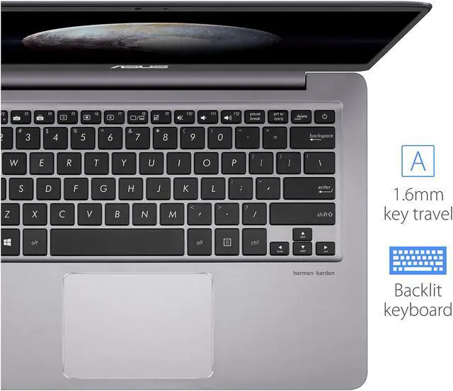 Alt view image 15 of 15 - ASUS ZenBook UX410UA-AS74 Ultra-Slim Laptop 14" FHD IPS WideView Display, Intel Core i7-8550U Up to 4.00 GHz Processor, 8 GB DDR4, 128 GB SSD + 1 TB HDD, Windows 10, Backlit Keyboard, 3.10 lbs. Quartz Grey