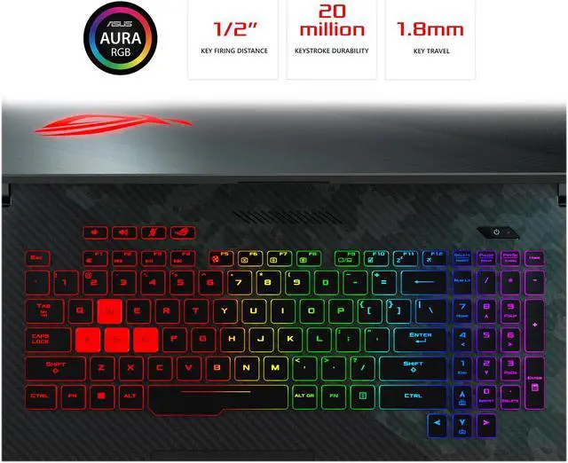 Alt view image 16 of 17 - ROG Strix SCAR II Gaming Laptop, 17.3" 144 Hz 3 ms IPS, Intel Core i7-8750H, GeForce GTX 1060 6 GB, 16 GB DDR4, 256 GB PCIe SSD + 1 TB HDD - GL704GM-DH74