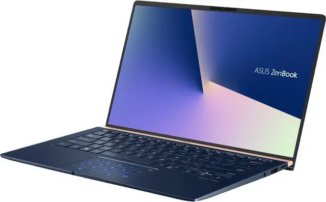 Main image of ASUS ZenBook 14" Intel Core Whiskey Lake i7-8565U Processor, 16 GB LPDDR3, 512 GB PCIe SSD, Backlit KB, NumberPad, FHD Nano-Edge Bezel Windows 10 - UX433FA-DH74, Royal Blue