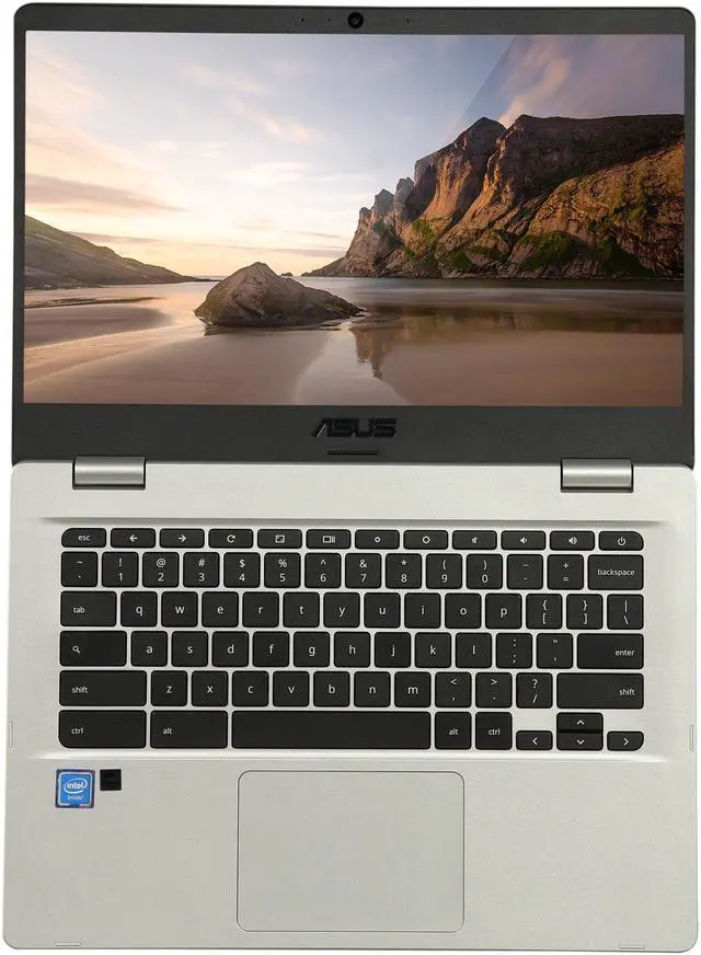Alt view image 6 of 8 - ASUS Chromebook C423NA-DH02 14.0" HD NanoEdge Display with 180 Degree Hinge Intel Dual Core Celeron Processor, 4 GB RAM, 32 GB eMMC Storage, Silver Color