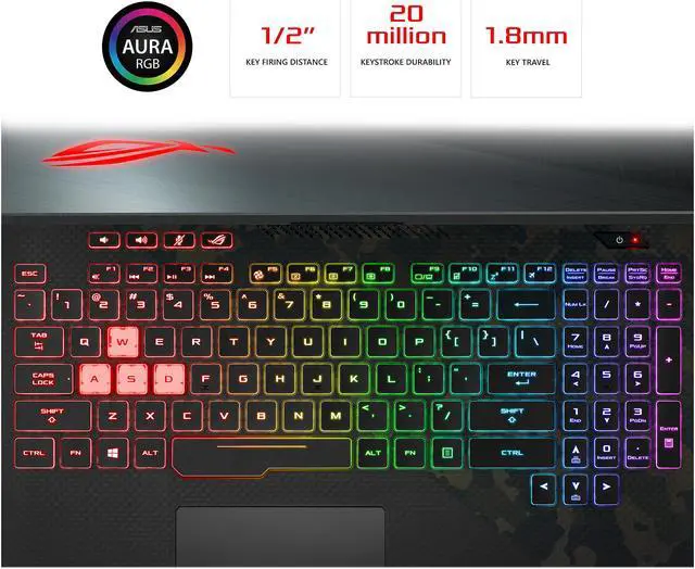 Alt view image 15 of 16 - ASUS ROG Strix SCAR II GL504GS-DH76, 15.6" 144 Hz 3 ms IPS Slim Bezel Display, GeForce GTX 1070 8 GB, Intel Core i7-8750H (up to 3.9 GHz), 512 GB PCIe NVMe M.2 SSD, 16 GB DDR4, RGB Keyboard -- ONLY @ NEWEGG