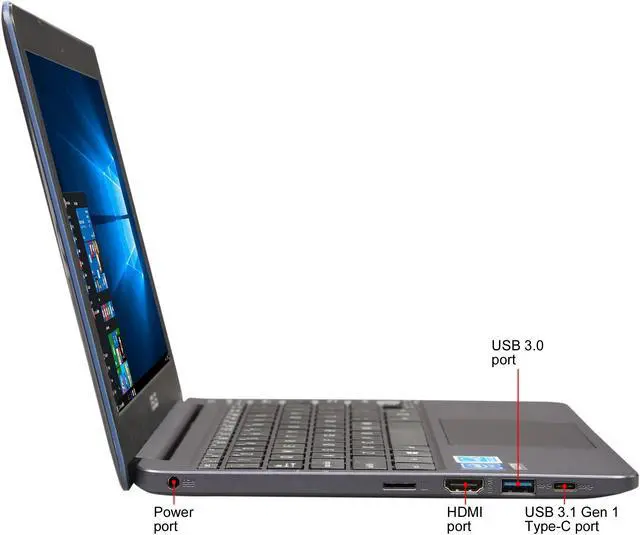 Alt view image 4 of 8 - ASUS Laptop Intel Celeron N4000 4GB Memory 64 GB eMMC SSD Intel HD Graphics 11.6" Non-Touch Screen Windows 10 S 64-bit L203MA-DS04