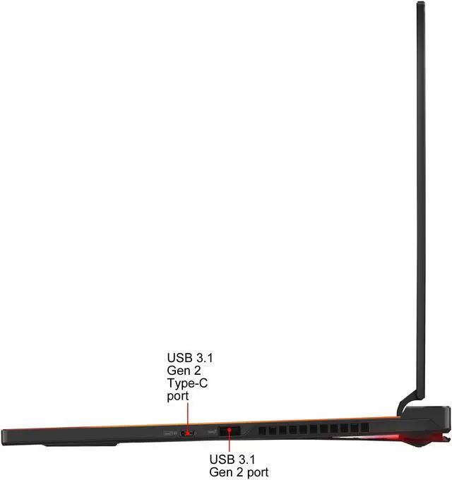 Alt view image 11 of 18 - ASUS ROG Zephyrus S GX531GX-XS74 15.6" Gaming Laptop - GeForce RTX 2080, Intel Core i7-8750H, 16 GB DDR4, 512 GB SSD, Windows 10 Pro