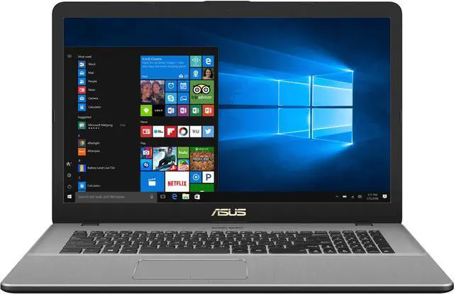 Main image of ASUS VivoBook Pro 17 Thin and Portable Laptop, 17.3" Full HD, Intel Core i7-8565U, NVIDIA GeForce GTX 1050, 16 GB RAM, 1 TB HDD + 256 GB SSD, 802.11ac WiFi, USB-C, Backlit KB, Windows 10 - N705FD-ES76