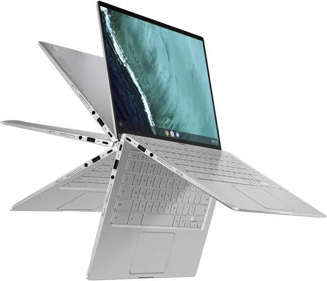 Alt view image 7 of 14 - ASUS Chromebook Flip C434 2-in-1 Laptop 14" Touchscreen Full HD 4-Way NanoEdge, Intel Core m3-8100Y Processor, 4 GB RAM, 64 GB eMMC Storage, All-Metal Body, Backlit KB, Silver, Chrome OS, C434TA-DSM4T