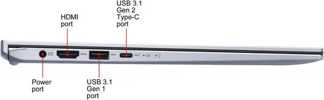 Alt view image 19 of 19 - ASUS ZenBook 14, Intel Core Whiskey Lake i5-8265U, 8 GB RAM, 256 GB NVMe PCIe SSD, NumberPad, Wi-Fi 5, Windows 10, Ultra Thin and Light Laptop, 4-Way NanoEdge 14" FHD, Silver Blue, UX431FA-ES51