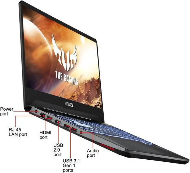 Alt view image 17 of 17 - ASUS - Gaming Laptop - 15.6" FHD IPS-Type, AMD Ryzen 7 R7-3750H, NVIDIA GeForce RTX 2060, 16 GB DDR4 RAM, 512 GB SSD, Gigabit Wi-Fi 5, Windows 10 Home, TUF (FX505DV-PB74)
