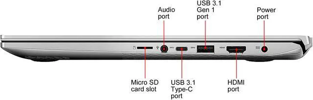 Alt view image 19 of 19 - ASUS VivoBook S15 S532 Thin & Light Laptop, 15.6" FHD, Intel Core i5-8265U CPU, 8 GB DDR4 RAM, PCIe NVMe 512 GB SSD, Windows 10 Home, S532FA-DB55, Transparent Silver