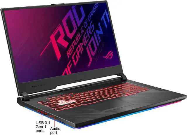 Alt view image 9 of 10 - ASUS ROG Strix G (2019) Gaming Laptop, 17.3" IPS Type FHD, NVIDIA GeForce GTX 1650, Intel Core i7-9750H, 16 GB DDR4, 1 TB PCIe NVMe SSD, RGB KB, Windows 10 Home, GL731GT-EB76