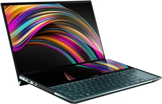 Alt view image 3 of 20 - ASUS ZenBook Pro Duo UX581 15.6" 4K UHD NanoEdge Bezel Touch, Intel Core i7-9750H, 16 GB RAM, 1 TB PCIe SSD, GeForce RTX 2060, Innovative ScreenPad Plus, Windows 10 Pro - UX581GV-XB74T, Celestial Blue
