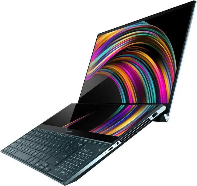Alt view image 4 of 20 - ASUS ZenBook Pro Duo UX581 15.6" 4K UHD NanoEdge Bezel Touch, Intel Core i7-9750H, 16 GB RAM, 1 TB PCIe SSD, GeForce RTX 2060, Innovative ScreenPad Plus, Windows 10 Pro - UX581GV-XB74T, Celestial Blue