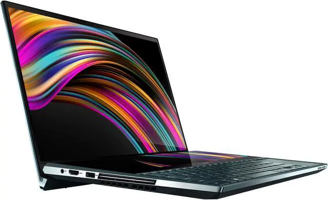 Alt view image 5 of 20 - ASUS ZenBook Pro Duo UX581 15.6" 4K UHD NanoEdge Bezel Touch, Intel Core i7-9750H, 16 GB RAM, 1 TB PCIe SSD, GeForce RTX 2060, Innovative ScreenPad Plus, Windows 10 Pro - UX581GV-XB74T, Celestial Blue