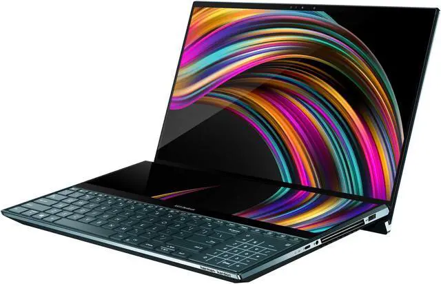Alt view image 2 of 20 - ASUS ZenBook Pro Duo UX581 15.6" 4K UHD NanoEdge Bezel Touch, Intel Core i7-9750H, 16 GB RAM, 1 TB PCIe SSD, GeForce RTX 2060, Innovative ScreenPad Plus, Windows 10 Pro - UX581GV-XB74T, Celestial Blue