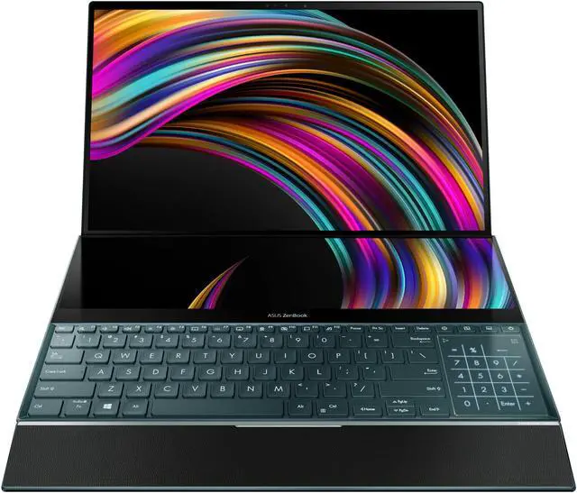 Alt view image 18 of 20 - ASUS ZenBook Pro Duo UX581 15.6" 4K UHD NanoEdge Bezel Touch, Intel Core i7-9750H, 16 GB RAM, 1 TB PCIe SSD, GeForce RTX 2060, Innovative ScreenPad Plus, Windows 10 Pro - UX581GV-XB74T, Celestial Blue