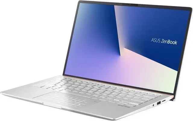 Main image of ASUS ZenBook 14 Ultra-Slim Laptop 14" Full HD 4-Way NanoEdge Bezel, AMD R7 3700U CPU, 8 GB RAM, 512 GB PCIe SSD, NumberPad, Windows 10 - UM433DA-DH75, Icicle Silver