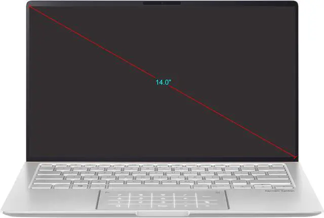 Alt view image 2 of 19 - ASUS ZenBook 14 Ultra-Slim Laptop 14" Full HD 4-Way NanoEdge Bezel, AMD R7 3700U CPU, 8 GB RAM, 512 GB PCIe SSD, NumberPad, Windows 10 - UM433DA-DH75, Icicle Silver