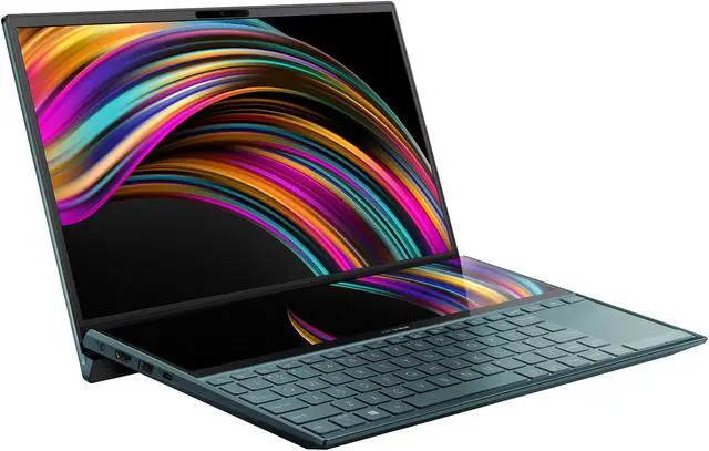 Alt view image 3 of 20 - ASUS ZenBook Duo UX481 14" FHD NanoEdge Bezel Touch, Intel Core i7-10510U, 16 GB RAM, 1 TB PCIe SSD, GeForce MX250, Innovative ScreenPad Plus, Windows 10 Pro - UX481FL-XS74T, Celestial Blue