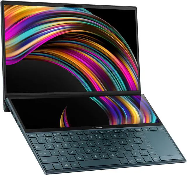 Alt view image 8 of 20 - ASUS ZenBook Duo UX481 14" FHD NanoEdge Bezel Touch, Intel Core i7-10510U, 16 GB RAM, 1 TB PCIe SSD, GeForce MX250, Innovative ScreenPad Plus, Windows 10 Pro - UX481FL-XS74T, Celestial Blue
