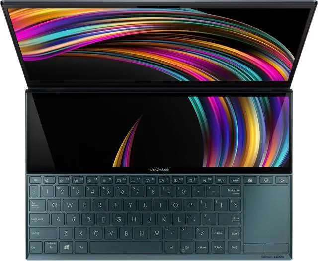 Alt view image 10 of 20 - ASUS ZenBook Duo UX481 14" FHD NanoEdge Bezel Touch, Intel Core i7-10510U, 16 GB RAM, 1 TB PCIe SSD, GeForce MX250, Innovative ScreenPad Plus, Windows 10 Pro - UX481FL-XS74T, Celestial Blue