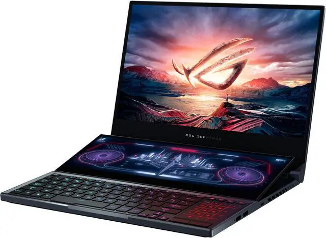 Main image of ASUS ROG Zephyrus Duo 15 - 15.6" 300 Hz - GeForce RTX 2070 SUPER - Intel Core i7-10875H - 32 GB DDR4 - 2 TB RAID 0 SSD - Per-Key RGB - Thunderbolt 3 - Windows 10 - Gaming Laptop (GX550LWS-XS79)