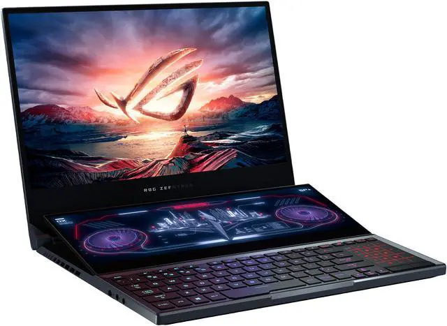 Alt view image 2 of 17 - ASUS ROG Zephyrus Duo 15 - 15.6" 300 Hz - GeForce RTX 2070 SUPER - Intel Core i7-10875H - 32 GB DDR4 - 2 TB RAID 0 SSD - Per-Key RGB - Thunderbolt 3 - Windows 10 - Gaming Laptop (GX550LWS-XS79)