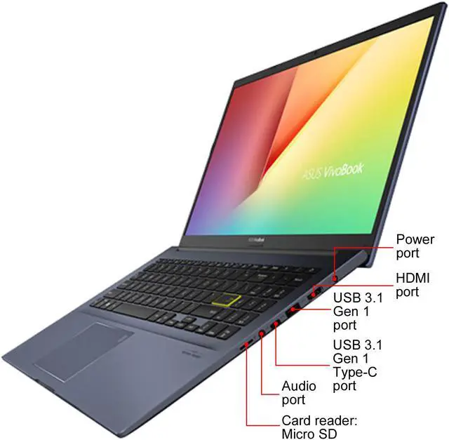 Alt view image 6 of 8 - ASUS VivoBook 15 S513 Thin and Light Laptop, 15.6" FHD Display, AMD Ryzen 5 4500U Processor, 8 GB DDR4 RAM, 512 GB PCIe SSD, Fingerprint Reader, Windows 10 Home, Indie Black, S513IA-DB51