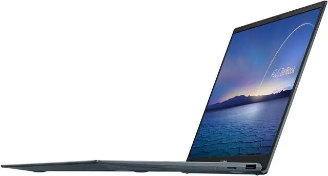 Alt view image 5 of 19 - ASUS ZenBook 14 Ultra-Slim Laptop 14" Full HD NanoEdge Bezel, Intel Core i7-1065G7, 8 GB RAM, 512 GB PCIe SSD, NumberPad, Thunderbolt 3, Windows 10 Home, Pine Grey, UX425JA-EB71