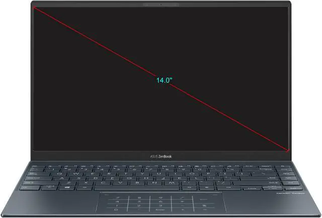 Alt view image 3 of 19 - ASUS ZenBook 14 Ultra-Slim Laptop 14" Full HD NanoEdge Bezel, Intel Core i7-1065G7, 8 GB RAM, 512 GB PCIe SSD, NumberPad, Thunderbolt 3, Windows 10 Home, Pine Grey, UX425JA-EB71