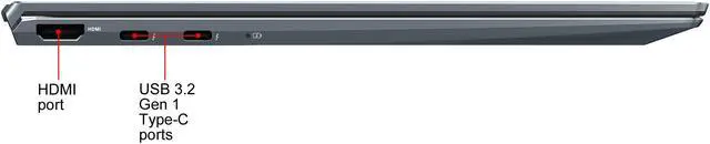 Alt view image 12 of 19 - ASUS ZenBook 14 Ultra-Slim Laptop 14" Full HD NanoEdge Bezel, Intel Core i7-1065G7, 8 GB RAM, 512 GB PCIe SSD, NumberPad, Thunderbolt 3, Windows 10 Home, Pine Grey, UX425JA-EB71