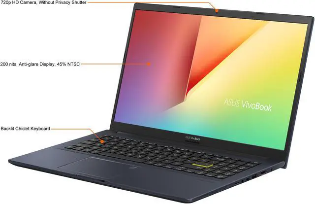 Alt view image 4 of 9 - ASUS VivoBook 15 F513 Thin and Light Laptop, 15.6" FHD Display, AMD Ryzen 5 4500U CPU, 8GB DDR4 RAM, 128GB PCIe SSD, 1TB HDD, Windows 10 Home, Bespoke Black, F513IA-EB55