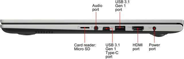 Alt view image 12 of 20 - ASUS VivoBook 15 F513 Thin and Light Laptop, 15.6" FHD Display, AMD Ryzen 5 4500U CPU, 8 GB DDR4 RAM, 128 GB PCIe SSD, 1 TB HDD, Windows 10 Home, Dreamy White, F513IA-EB55-WH